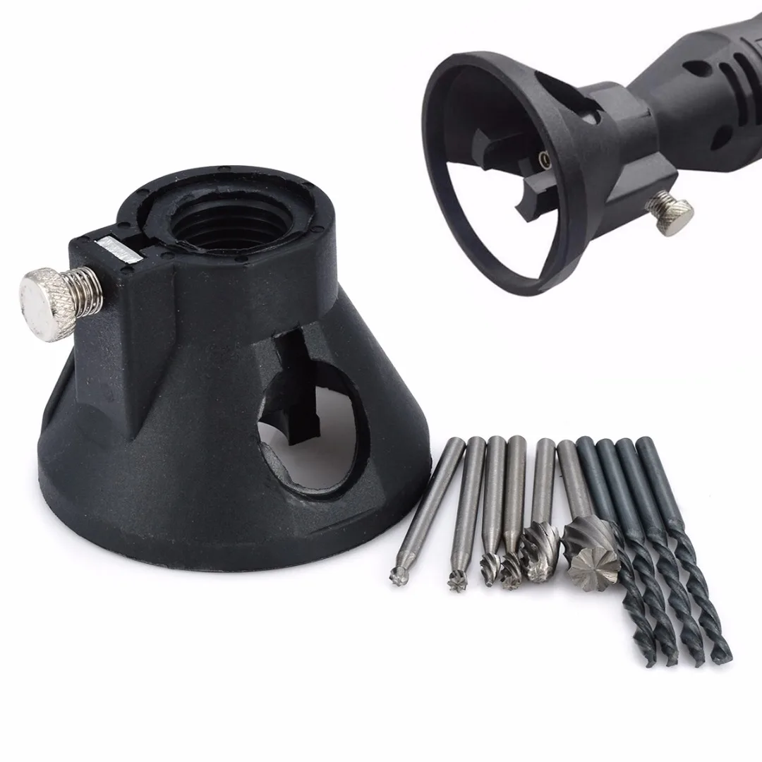 

Multipurpose Cutting Guide Milling Attachment Mayitr Rotary Cutting Guides 4 Cutters + 6pcs HSS Router Bits Powe Tool Accessory