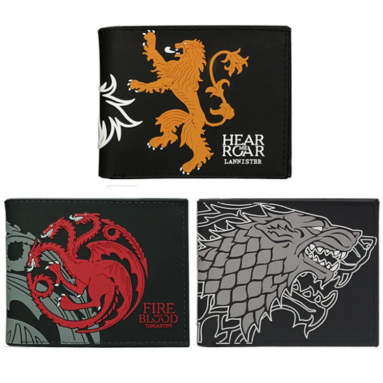 GAME OF THRONES Wallet Women Men Bifold Leather Money Holder Pocket Dragon Purse for teenagers cool gift