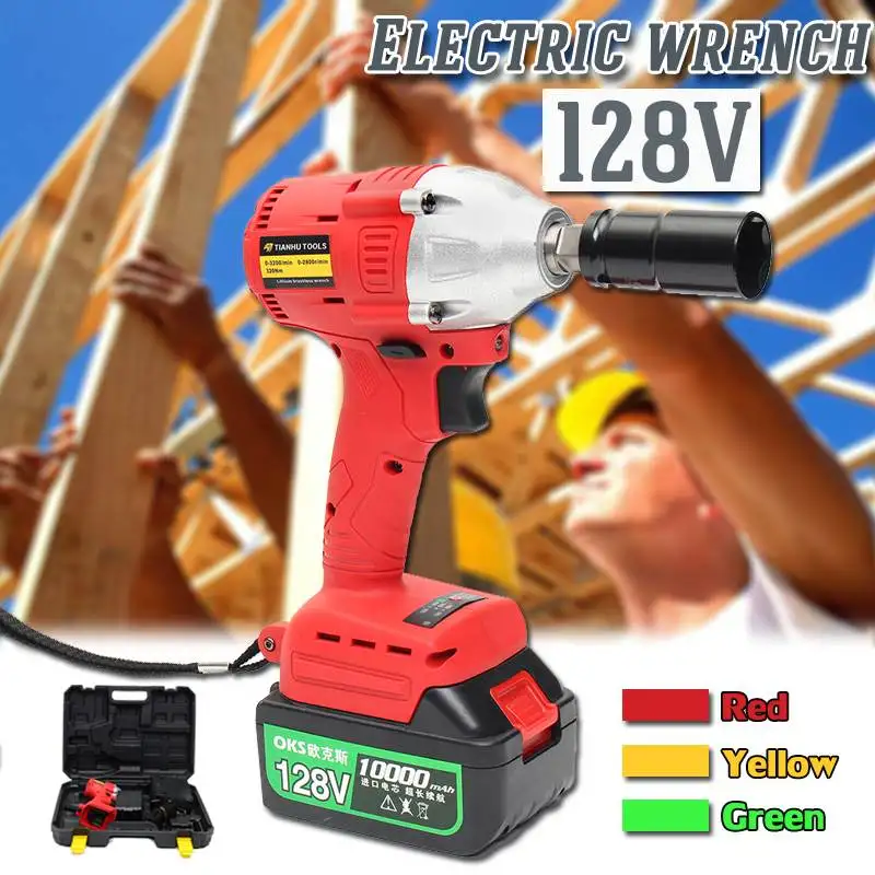 

Brushless Cordless Electric Wrench Impact Socket 128V 10000mAh Rechargeable Battery 3 speed gear Hand Drill Power Tools