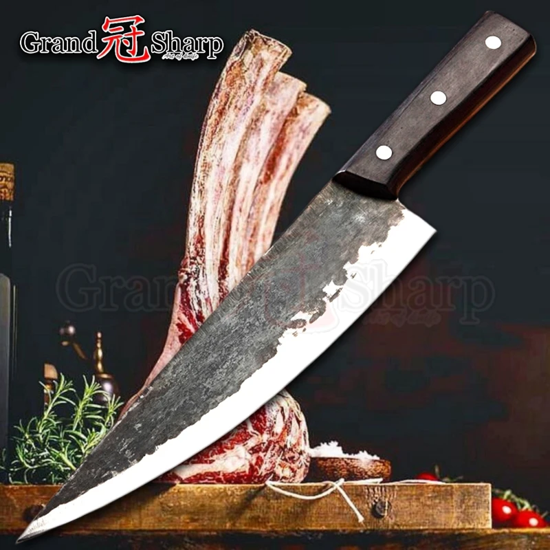 Handmade Chinese Chef Knife Clad Forged Steel Boning Slicing Butcher Kitchen Knives Made in China K - 32969488334