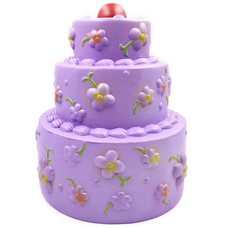

Giggle Bread Large Squishying Three-layer Flower Cake Humongous Jumbo 25CM Rose Slow Rebound Gift Decor Collection