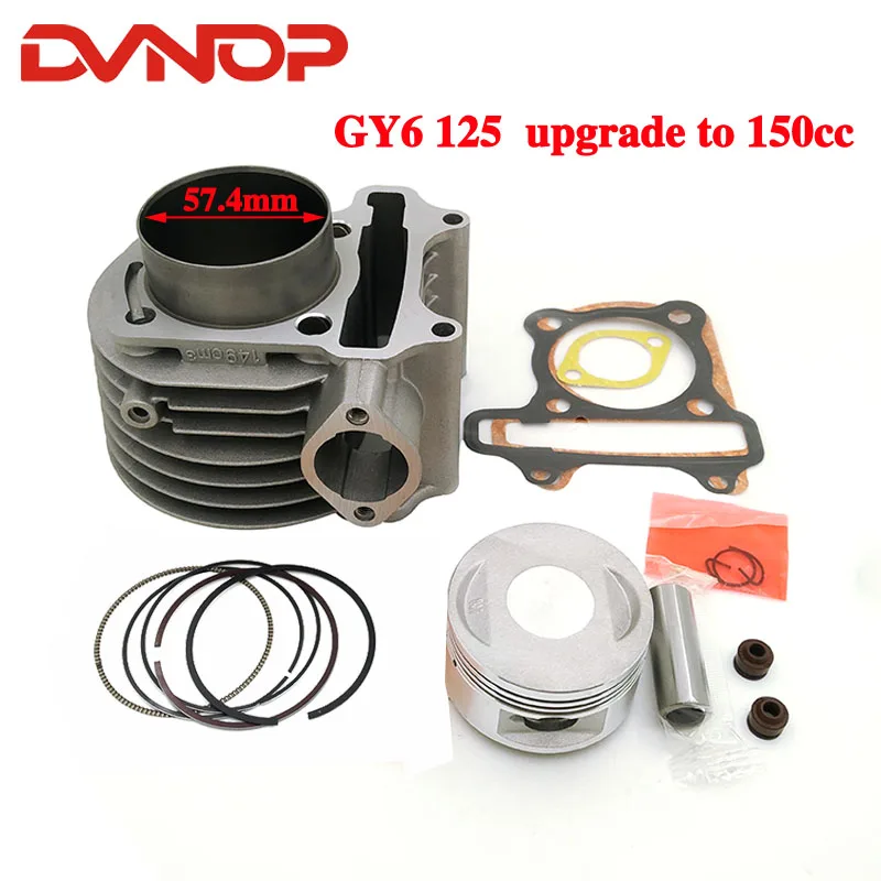 

57.4mm 150cc Motorcycle Cylinder Kit Big Bore For GY6 125cc 150cc 152QMI 157QMJ Moped Scooter Modified