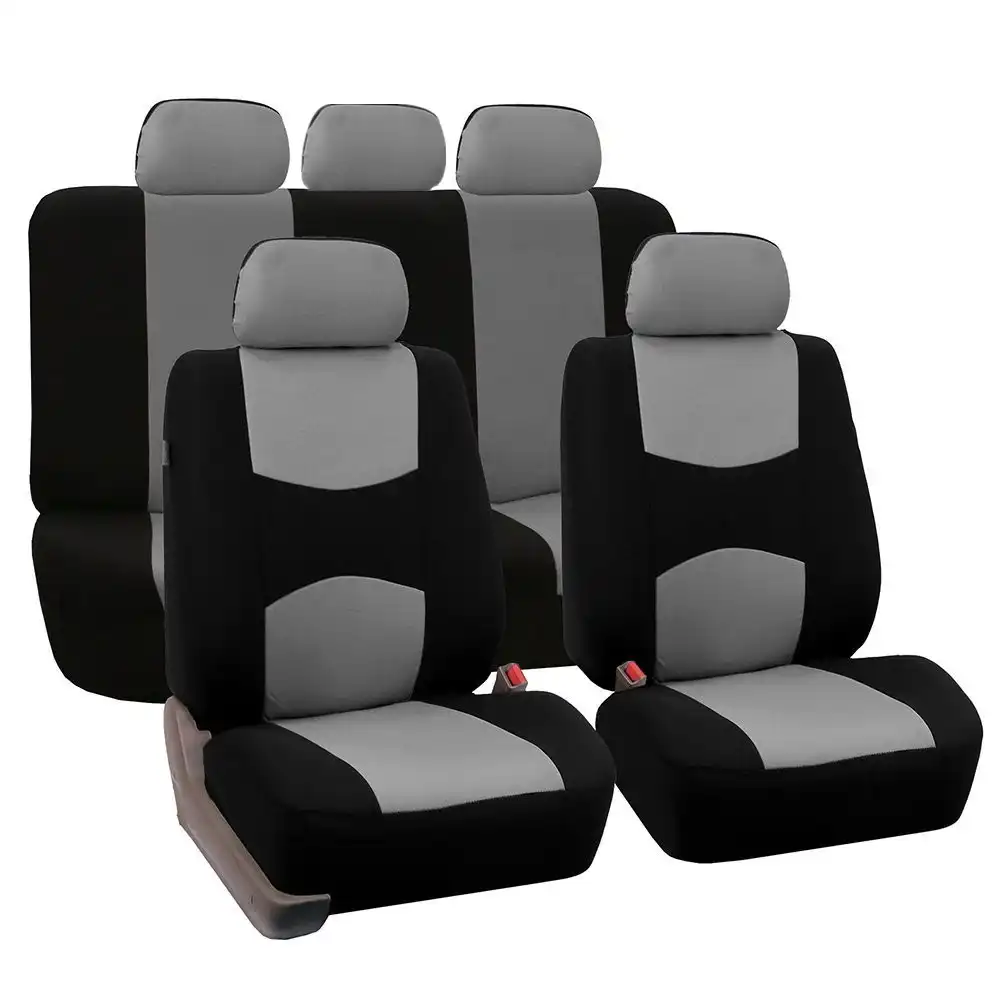 9PCS Universal Car Seat Covers Front Rear Head Rests Full Set Auto Seat Cover
