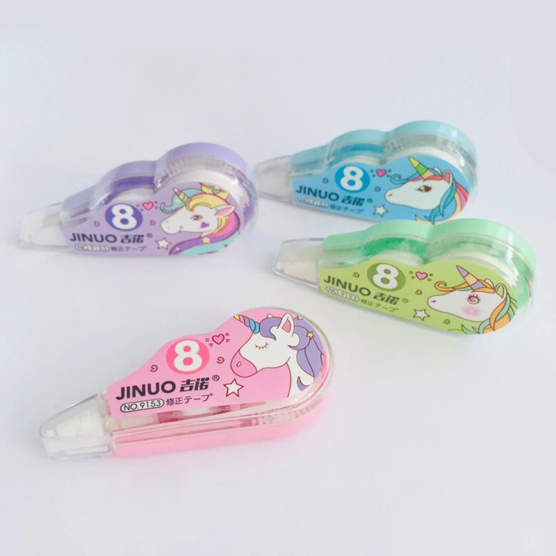 4pcs/lot Cute Unicorn Correction Tape Cartoon Animal School Writing Corrector Tools For Office Kawaii Stationery Supplies | Канцтовары
