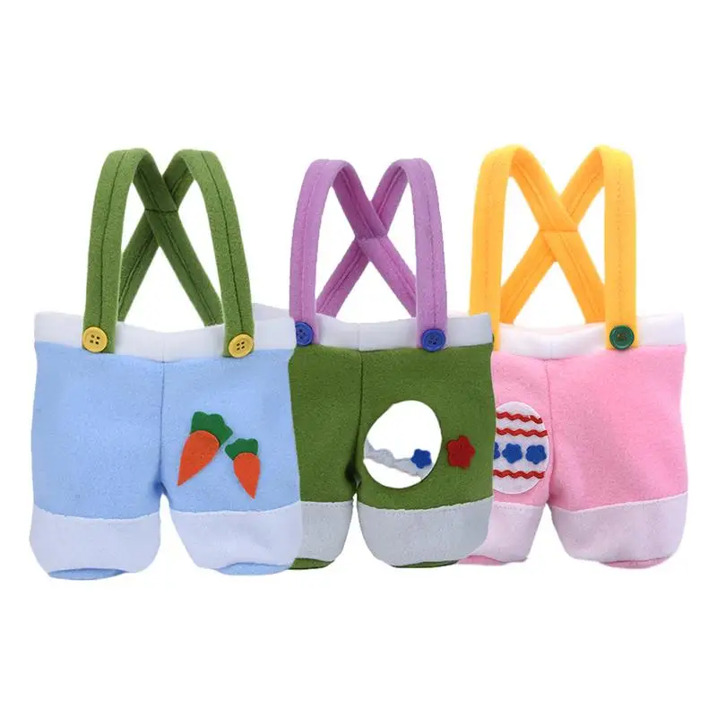 

Suspender Design Easter Cloth Candy Bag Easter Baskets For Kids Gifts Festival New Year Craft Supplies Decoration