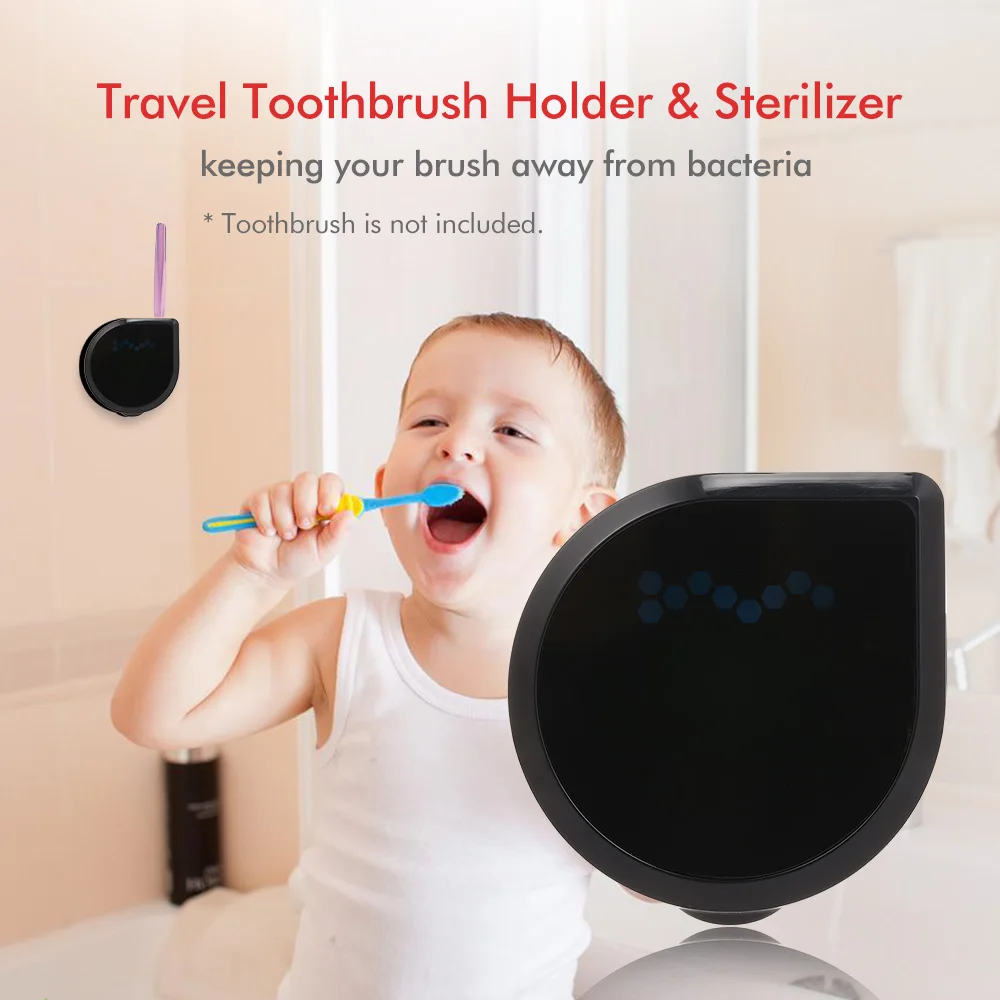 

Travel Toothbrush Holder Case Electric Toothbrush Sanitizer Cleaner Portable UV Light Toothbrush Sterilizer for Oral Health