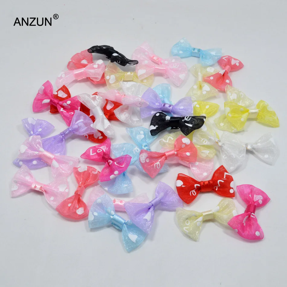 

50 Pcs/lot Approx 38mm Mini Small Organza Ribbon Bow Pet Bowknot Craft BOW DIY Bow Tie Wedding Decor Hair Accessories
