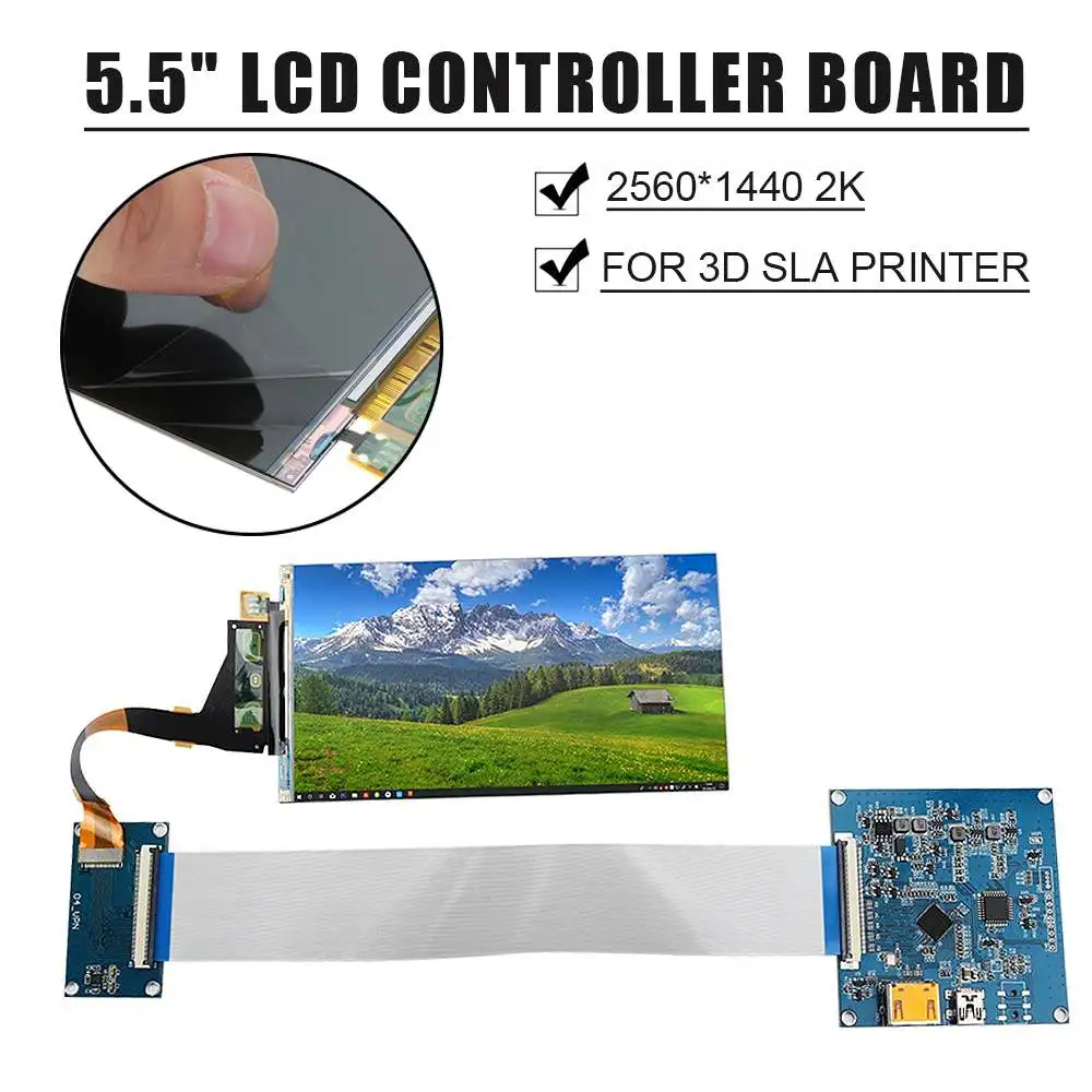 

LS055R1SX04 5.5 inch 2560*1440 2K LCD Screen HDMI to MIPI Driver Controller Board For 3D SLA Printer Screen