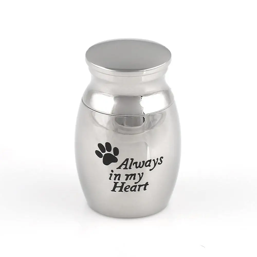 

Memorial Remembrance stainless steel Pet Urn for Ashes Dog Cat Ash Box Cremation