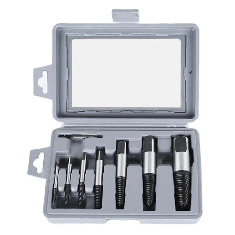 

8pcs/set Steel Damaged Screw Extractor Drill Bit Guide Set Broken Bolt Remover Tool High Quality Screw Extractor Drill Accessory