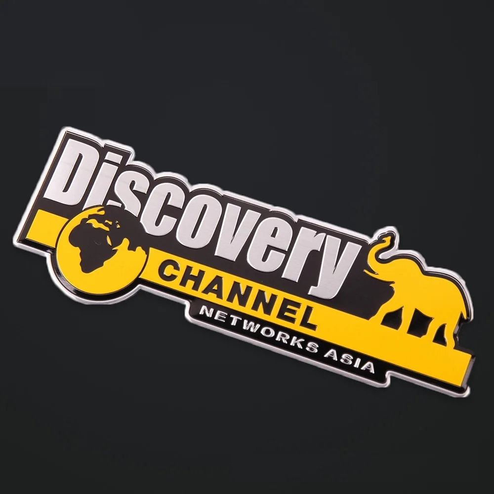 

Aluminum Discovery Channel Networks Asia Car Body Rear Trunk Emblem Badge Sticker For Jeep for Dodge for Land Rover
