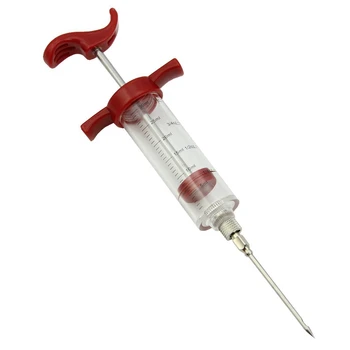 

Marinade Red Injector Flavor Syringe Cooking Meat Poultry Turkey Chicken BBQ Tool 22*7CM