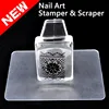 Kimcci Pure Clear Jelly Silicone Nail Art Stamper+Plastic Scraper with Cap Transparent Rectangle Stamping Manicure DIY Tools 1