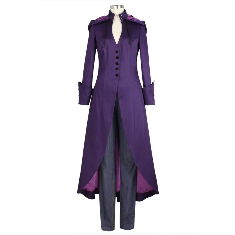 

New Arrival Women Hooded Long Coat Button Autumn Winter Long Sleeve Slim Outerwear Vintage Single Breasted Thin Tailcoat