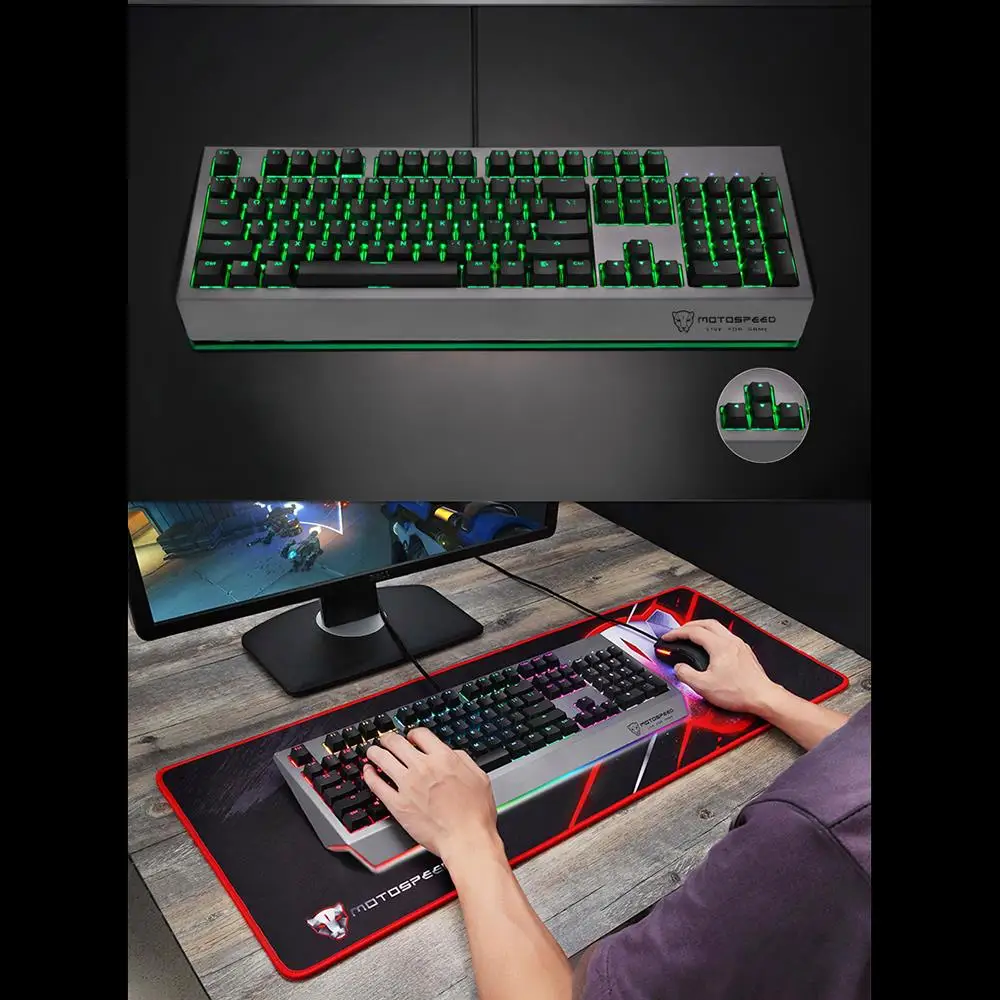 MOTOSPEED CK99 игровая клавиатура для геймера USB Проводная Механическая клавиатура с RGB подсветкой 104 клавиш