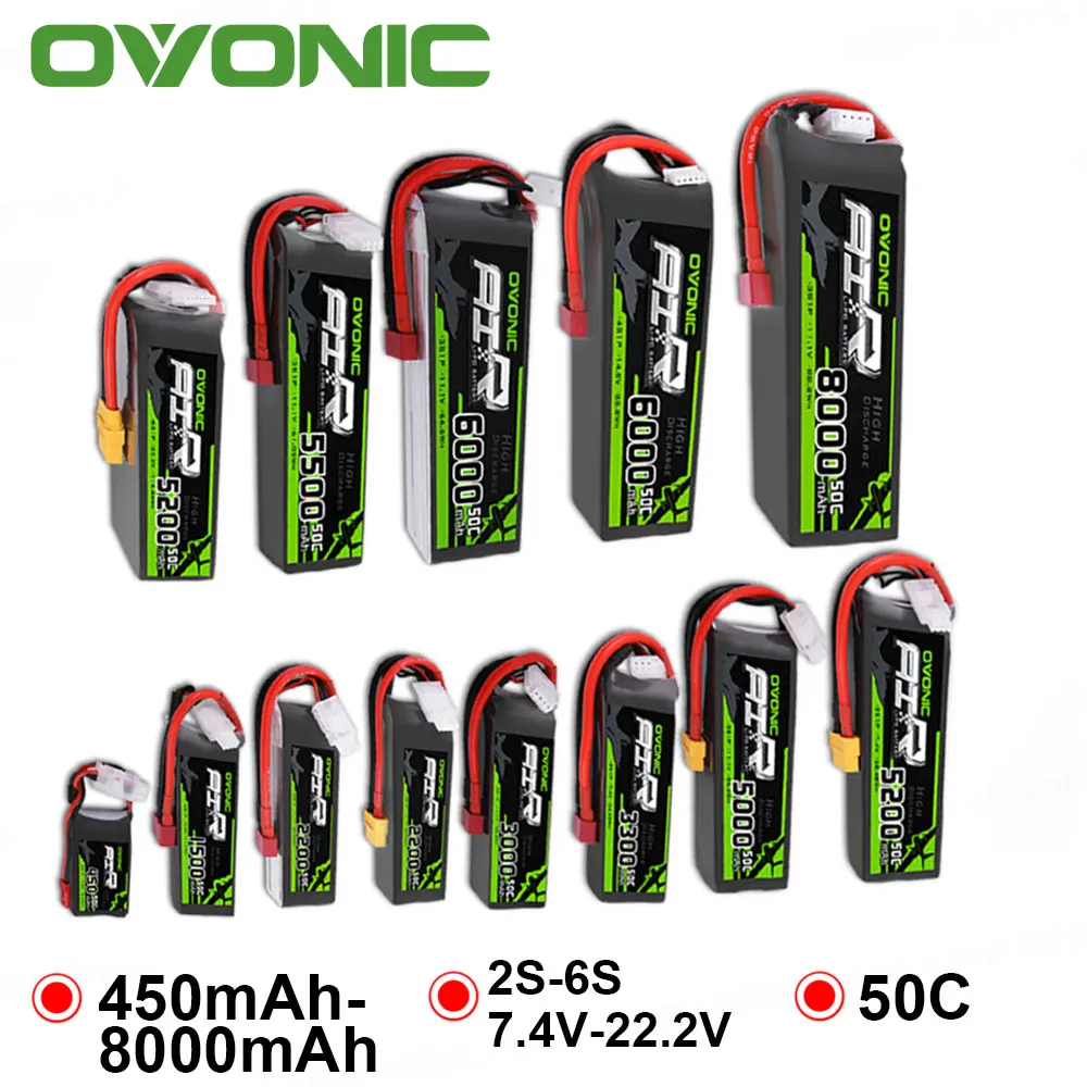 Cena OVONIC 8000mAh 4500mAh 5500mAh 3000mAh 2200mAh 1500mAh 50C 6S 4S 3S 2S bateria lipo dla RC Heli Quad samolot łódź