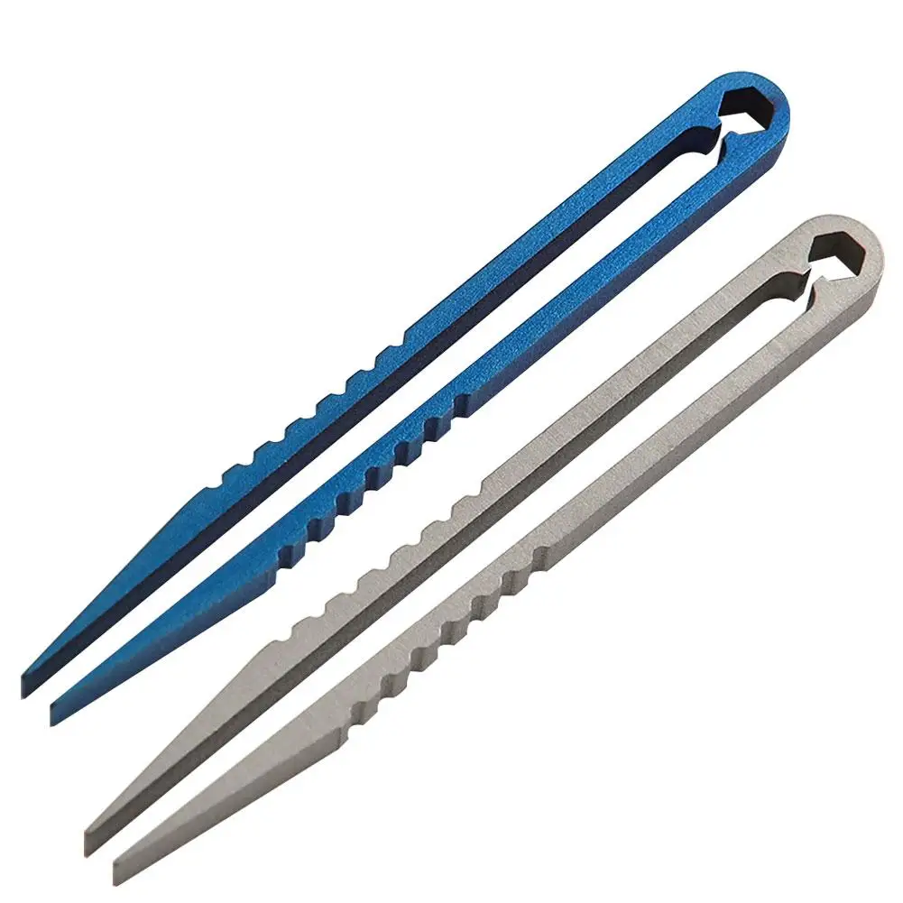 

Cool Titanium Maintenance Repair Safe Tweezers Durable Outdoor EDC Mini Accessory