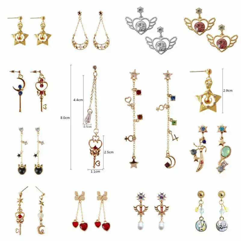 

Anime Sailor Moon Crystal Pendant Earring Ears Women Kawaii Jewelry Cosplay