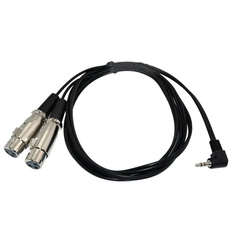 

Mini XLR Y Splitter Cable,90 Degree Right Angle 3.5mm Male to 2 Mini-XLR Female Replacement Headphone cable 1Ft/0.3M