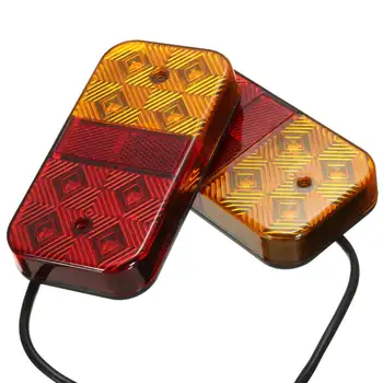 

1 Pair 8 LED Car Truck Lorry Tail Light Warning Lights Rear Lamps Waterproof Tailights Rear Parts for Trailer Truck Boat DC 12V