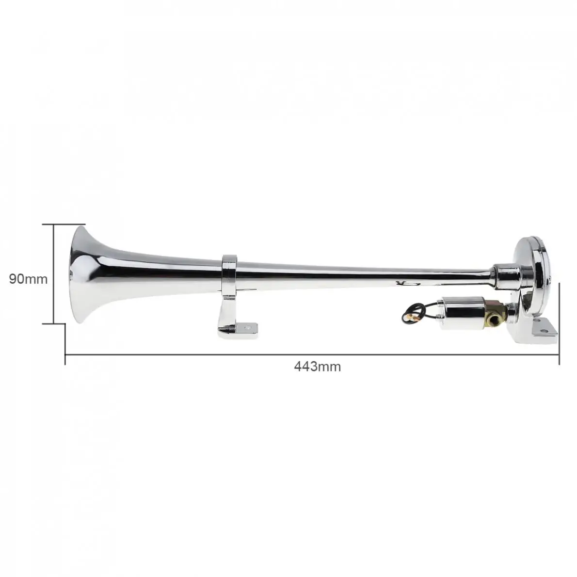 17Inch Chrome Plated ZINC Universal 150dB Super Loud Single Trumpet Car Air Operated Horn For Automobiles Truck Boat Train