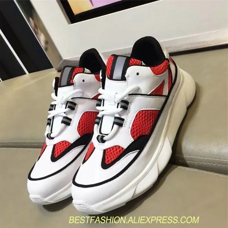 

luxury brand women's flat shoes mixed color sports shoes leather flat shoes platform basket Femme runway women's casual shoe