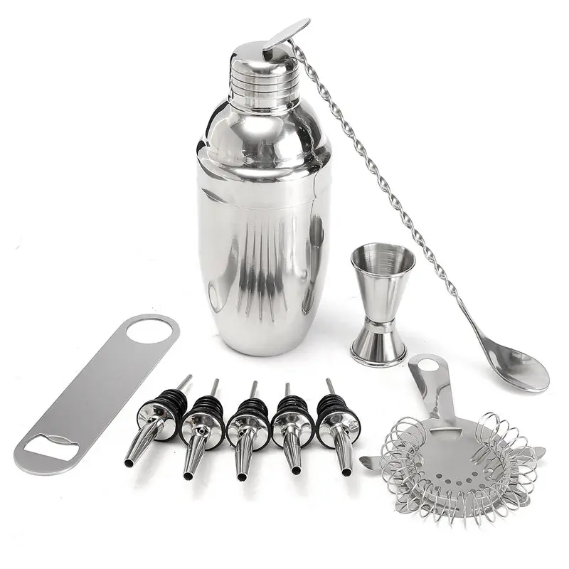 10 Pcs Cocktail Shaker Set With Mixer Martini Mojito Spirits Drink Wine