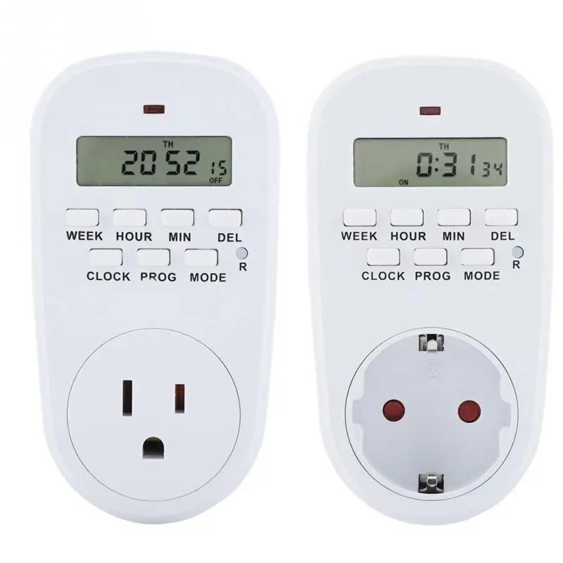 

15A Programmable Smart Power Outlet Plug Socket Electronic Mechanical Timer Socket Indoor Socket Switch EU /US/ Plug