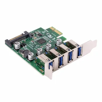

Xiwai Cablecc 4 Ports PCI-E to USB 3.0 HUB PCI Express Expansion Card Adapter 5Gbps for Motherboard