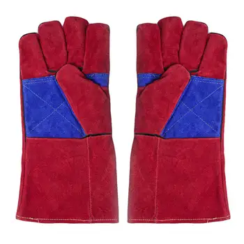 

Long Leather Electric Welding Gloves High Temperature Resistant Flame Retardant Insulation Thick Welder Gloves