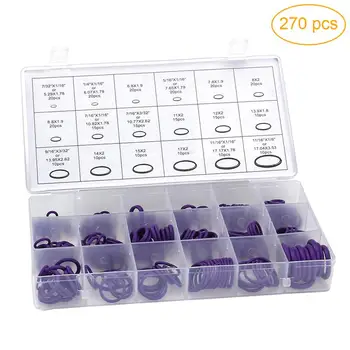 

270pcs 18 Sizes O Ring Rubber Insulation Gasket Washer Seals Tool Car Air Conditioning Compressor Seals Car Repair Accessories