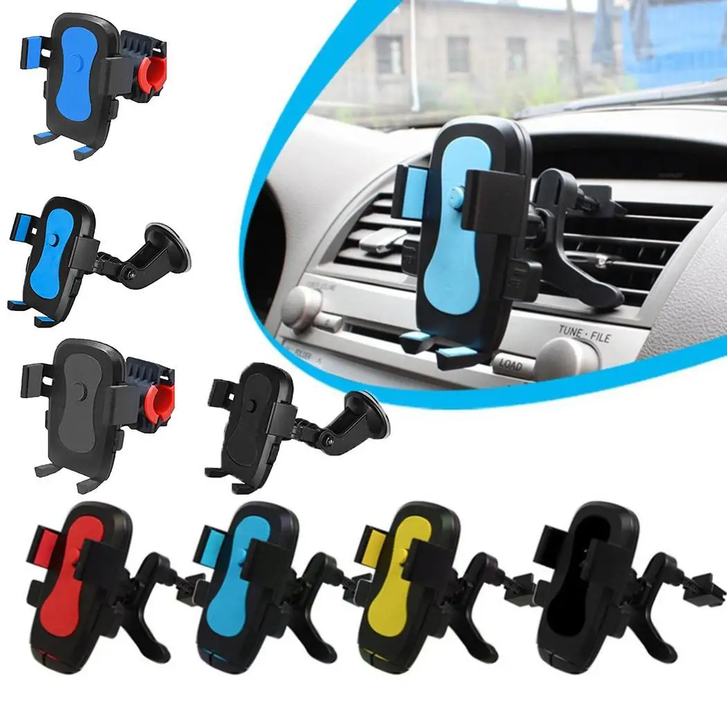

360 Rotating Mobile Phone Bracket Holder Car Stand Mount Black, Blue, Yellow, Red