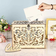 31*24*21 см коробка для приглашения на свадьбу деревянные украшения для дня рождения деревенская коробка подарочной карточки с замком DIY Memery Box подарок для гостя
