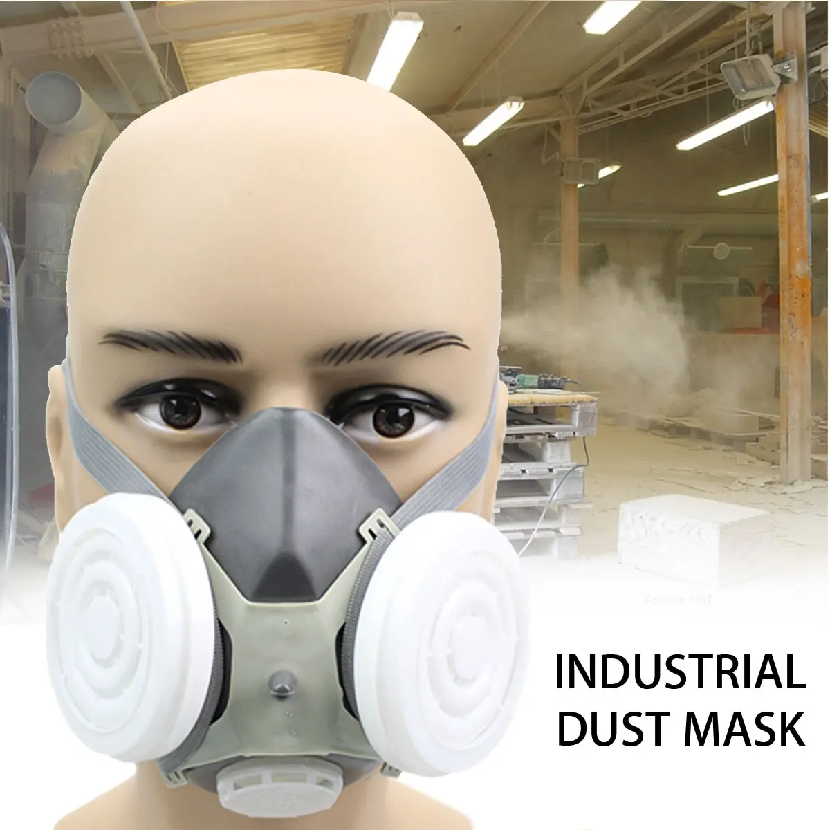 

Safurance Anti Dust Respirator Gas Mask Filter PM2.5 Dust-proof Industrial Spray Paint Headwear Facepiece Workplace Safety