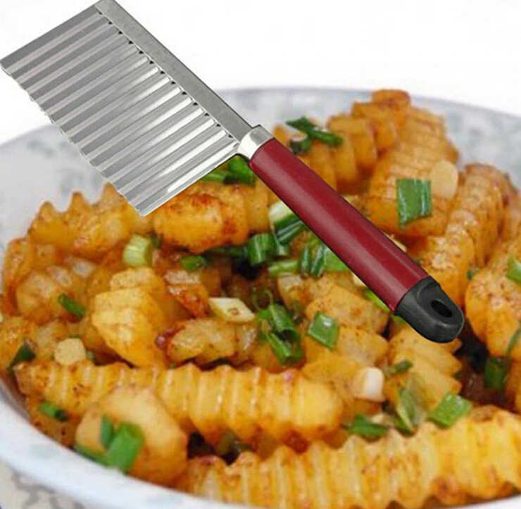 

Potato Crinkle Wavy Cutter Slicer Kitchen Gadget Cutting Peeler Cooking Tool Accessories