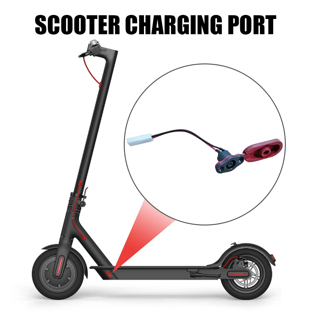 Excellent Charging Hole Cover with Charging Line and Charging Port for Xiaomi Mijia M365 Electric Scooter Replacement Bike Accesoory 0