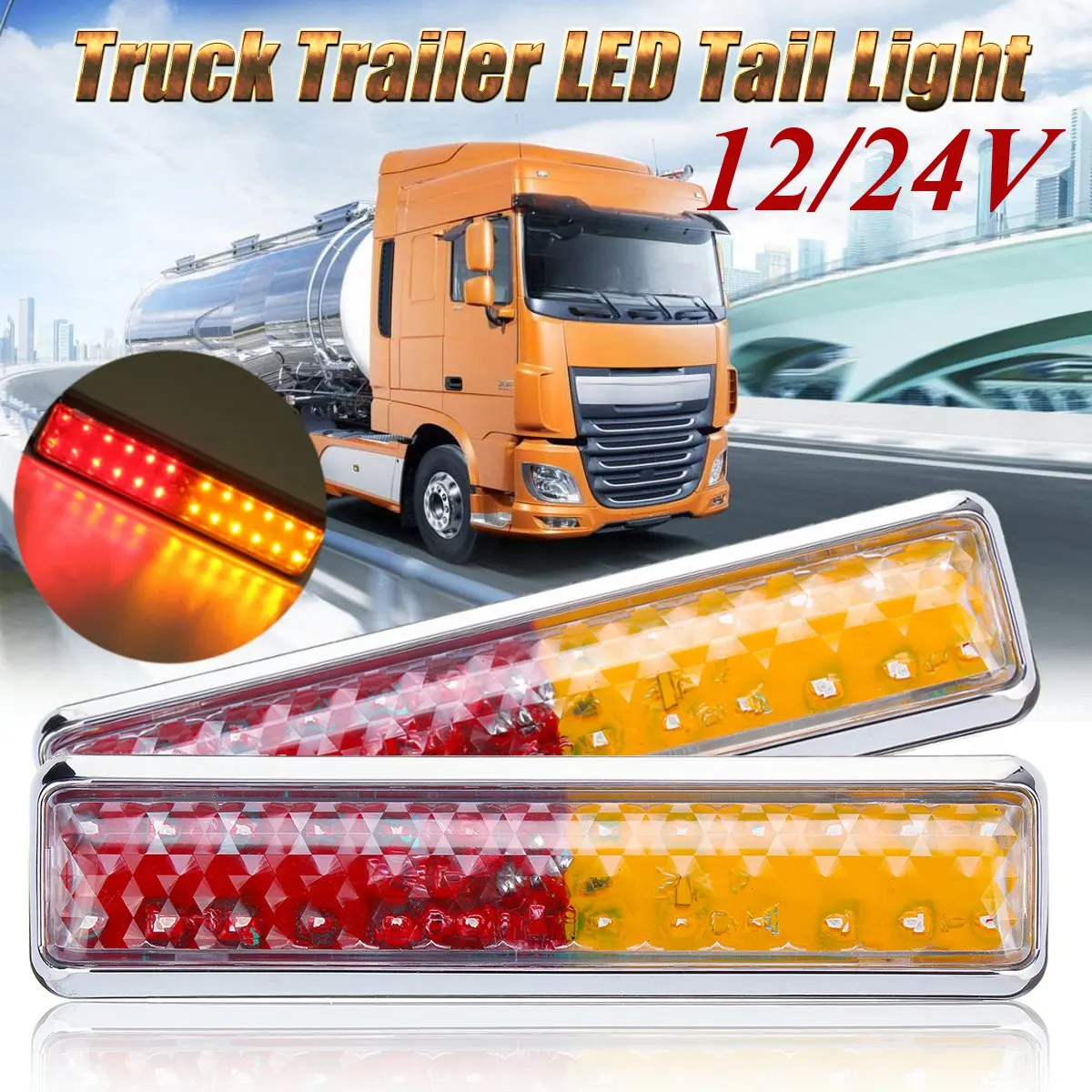 2x LED Trailer Lights Ute Caravan Truck Boat Stop Reverse Waterproof 12//24V