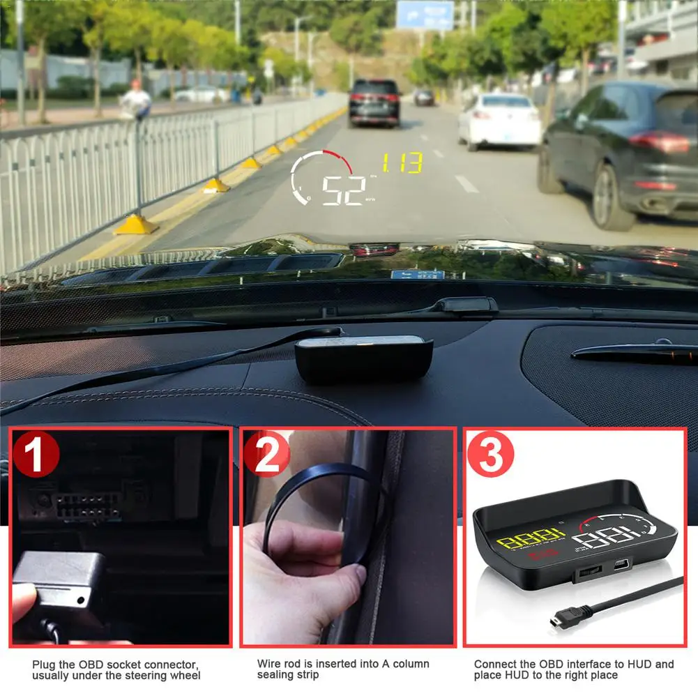 Модель M10 Цвет Head Up Дисплей OBD2 код неисправности удаление автомобиль инструмент диагностики ELM327 монитор автомобиля HUD Head-Up Дисплей автомобильной