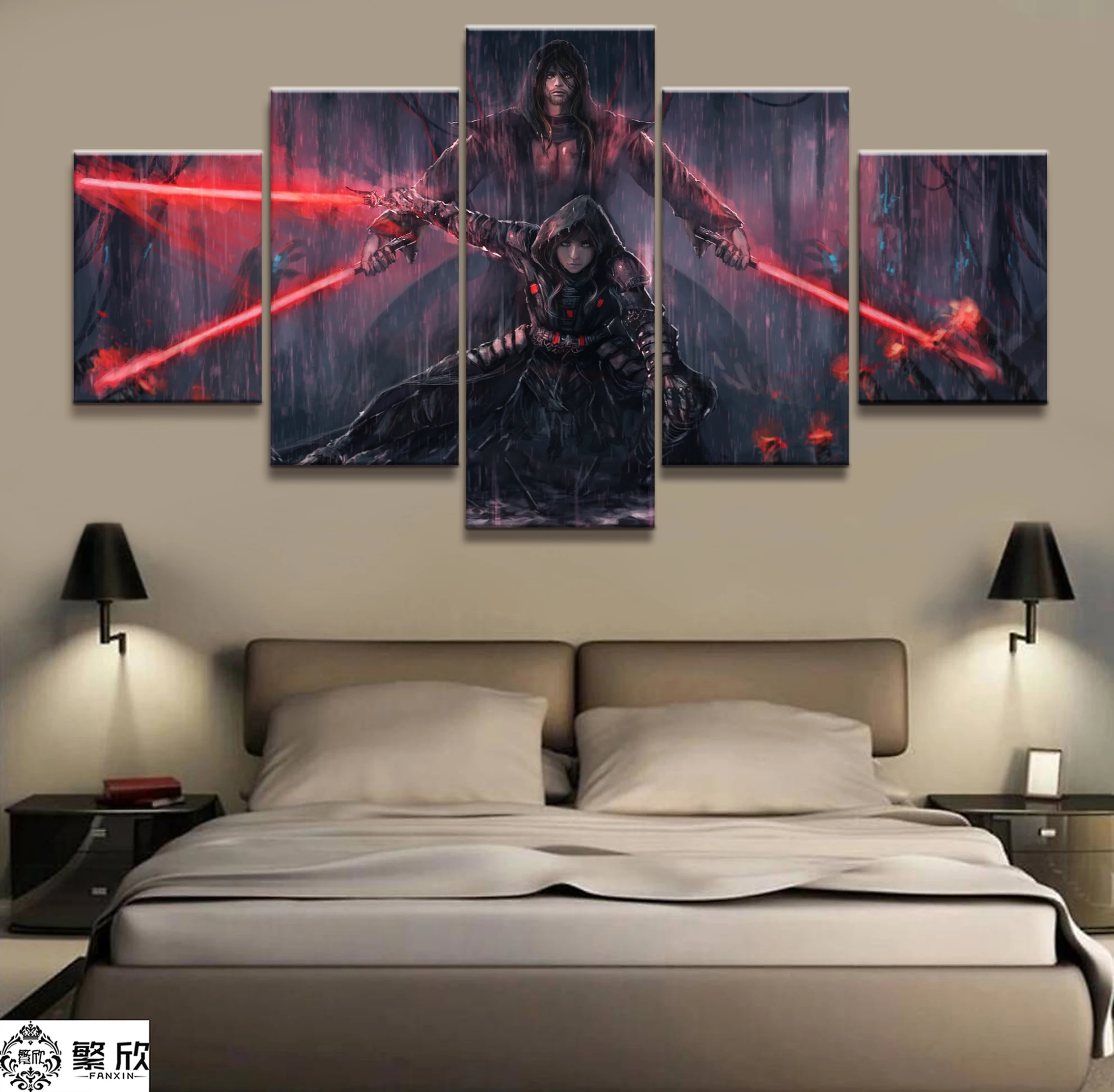 

5 Pieces Painting Star War Movie Poster Modern Home Decor For Living Room Wall Canvas Print Pictures Painting Canvas Wholesale