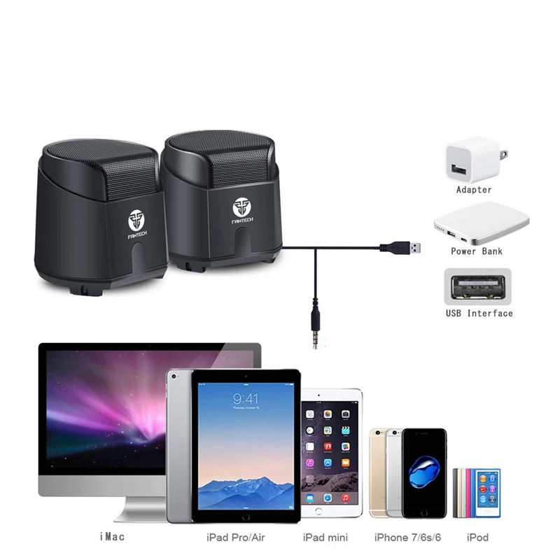 FANTECH Gs201 Pc динамик маленький Usb источник питания 6 Вт мощный выход ПК/ТВ/МП