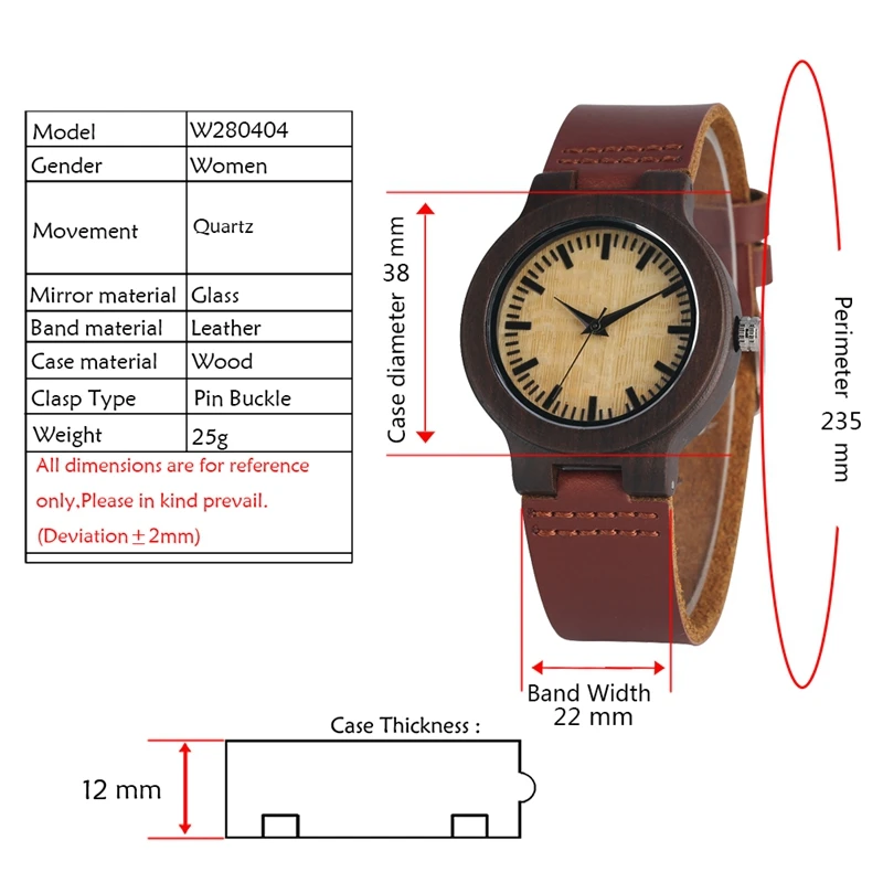 Уникальные круглые деревянные часы с циферблатом без слов, женские кварцевые Ретро часы с темно-коричневым кожаным браслетом, женские наручные часы, Reloj Mujer