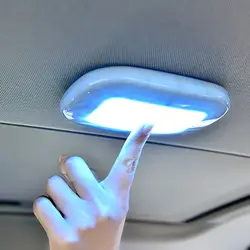 Светодио дный лампа с зарядкой USB автомобильный грузовик внутренняя Беспроводная лампа для чтения крыша потолок Магнитный синий
