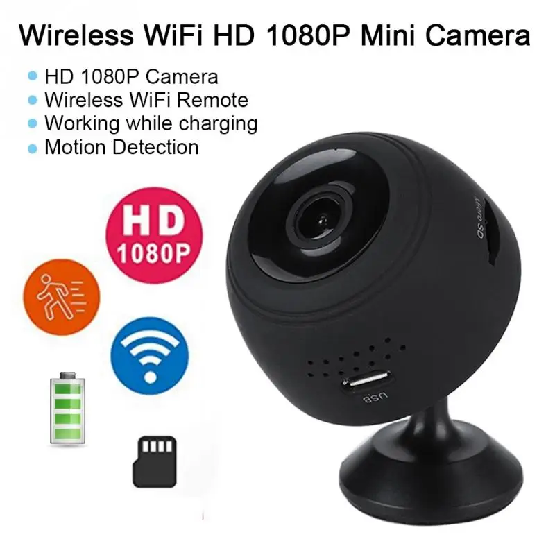

Wireless HD 1080P Mini Camera Indoor Security Baby Monitor with Motion Detection Night Vision