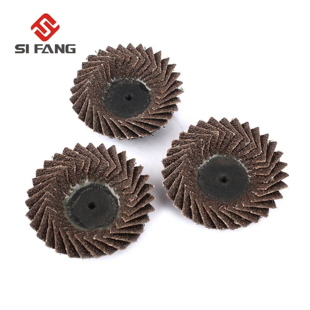 80 Grit 20mm Dia Sandpaper Grinding Mounted Point Flap Wheel w Mandrel 15pcs