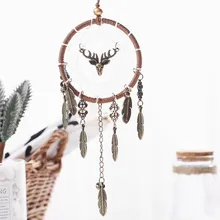 Araba kolye retro alaşım tüy el yapımı metal trompet 7 cm rüya yakalayıcı kolye hediye öğrencileri hediye bir geyik için güvenli arkadaşlar