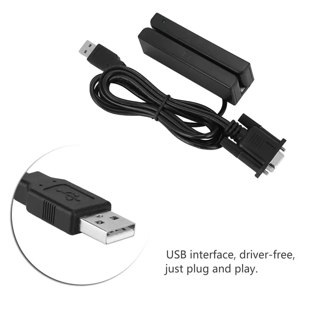 Полностью трехтрековый считыватель карт с магнитной полосой USB кард ридер