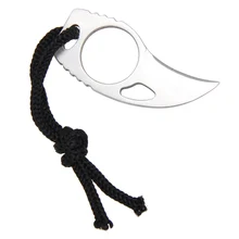 Outdoor Camping Carabiner Survival Finger Claw Knife with Leather Sheath Hook Fixed Ring Card EDC Tool Mini Pocket Knife multifunction pliers with screwdriver kit pocket multi tool outdoor survival knife edc camping tool with leather sheath
