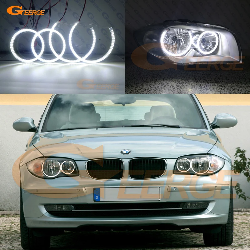 Для BMW 1 серии E81 E82 E87 E88 галогенные фары отличное Ультра яркое освещение smd led Ангельские Глазки Halo Кольцо комплект DRL