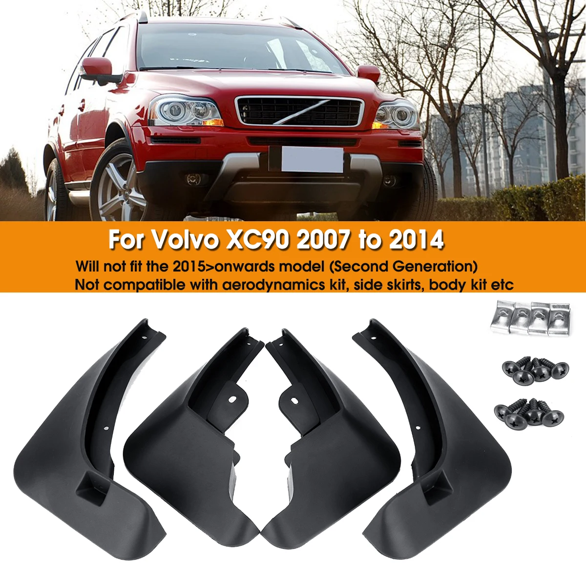

Car Front Rear Mud Flaps for Fender Flares Splash Guards Mudguards Mudflaps for VOLVO XC90 2007-2014