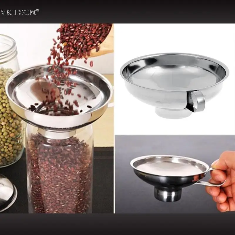 

Stainless Steel Wide Mouth Canning Funnel Jam Filling Canning Hopper Filter Can Funnels for Food Powder Beans Kitchen Supplies